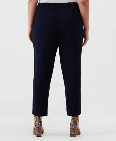 Rafaella Plus Size Easy Pull On Pants In Navy