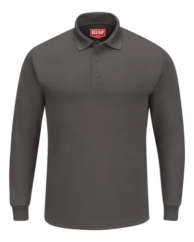 Red Kap Long Sleeve Performance Knit Polo In Pink