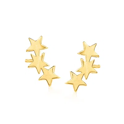 Rs Pure By Ross-simons 14kt Yellow Gold Star Ear Climbers In Yellow