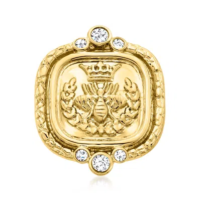 Ross-simons Diamond Royal Bumblebee Ring In 18kt Gold Over Sterling In White