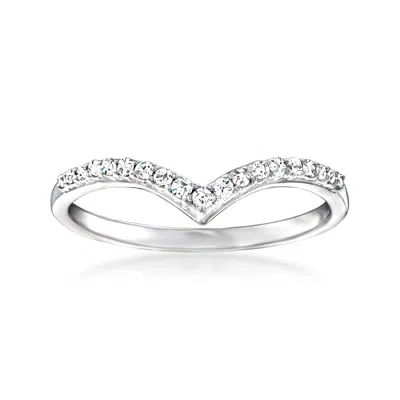 Rs Pure By Ross-simons Diamond Chevron Ring In Sterling Silver In White
