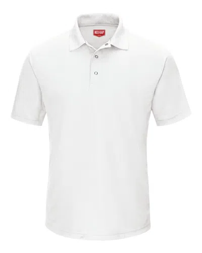 Red Kap Short Sleeve Performance Knit Gripper-front Polo In White