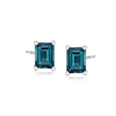 Ross-simons London Blue Topaz Stud Earrings In Sterling Silver In Blue