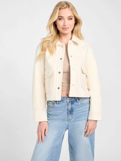 Guess Factory Esmeralda Wool-blend Jacket In Beige