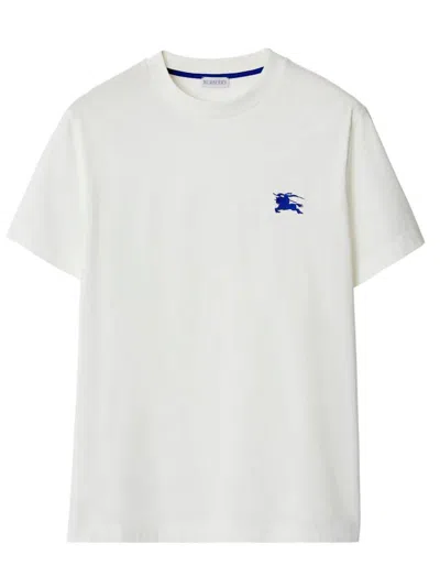 Burberry Mens Salt Ekd-embroidered Short-sleeve Cotton-jersey T-shirt In Salt