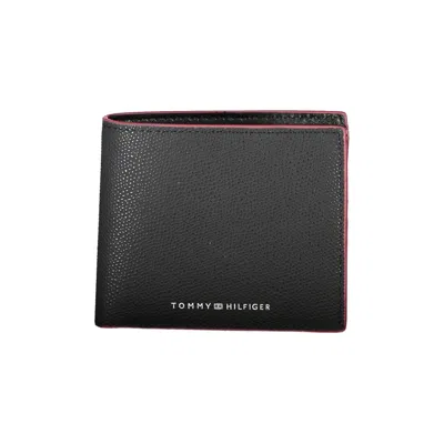 Tommy Hilfiger Elegant Black Leather Wallet In Black