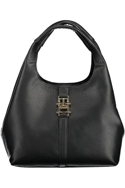 Tommy Hilfiger Elegant Black Shoulder Bag With Contrasting Details In Black