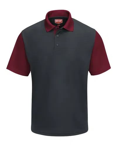 Red Kap Short Sleeve Performance Knit Color-block Polo In Multi
