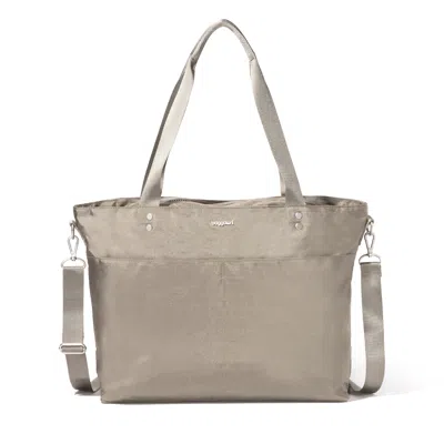 Baggallini Women's Carryall Laptop Tote Crossbody Bag In Grey