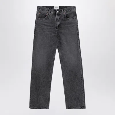 Agolde Fran High Rise Wide Leg Low Slung Cuffed Jeans In Ditch
