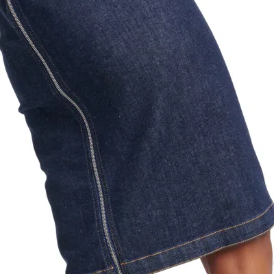 Alaïa Stretch Denim Midi Dress With Open Back