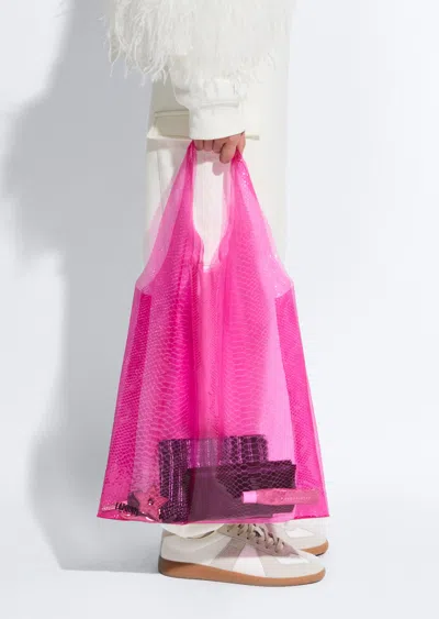 Lapointe Clear Tote In Fuchsia