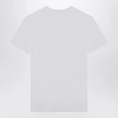 Dolce & Gabbana White Crewneck T-shirt With Logo Plate In Cotton Man In White
