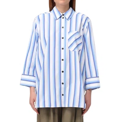 Shop Ganni Cotton Striped Shirt