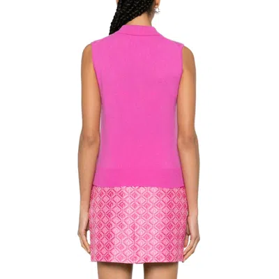 Ganni Wool And Cashmere Polo Women In Pink