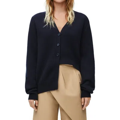 Loewe Button-fastening Asymmetric Cardigan In Blue