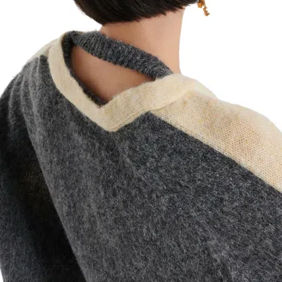 Loewe Two-tone Cropped Knit Cardigan