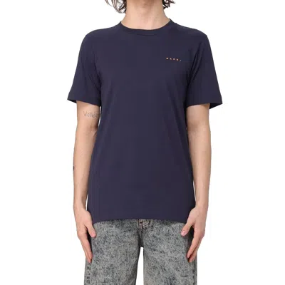Marni Man T-shirt Midnight Blue Size 36 Cotton In Black