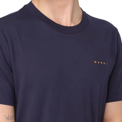 Marni Man T-shirt Midnight Blue Size 36 Cotton In Black