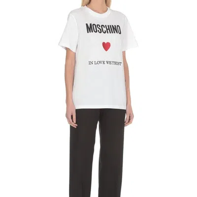 Moschino Couture Couture In Love We Trust T Shirt In White