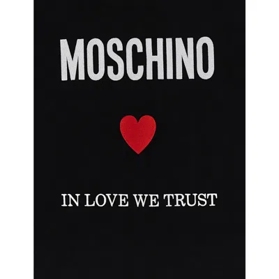Moschino Black Regular Fit T-shirt With Logo And Heart Graphic