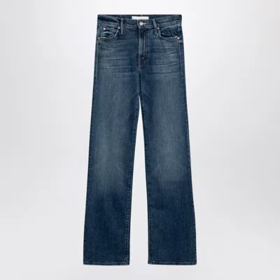 Mother High-waisted Cropped Jeans In Blue Denim