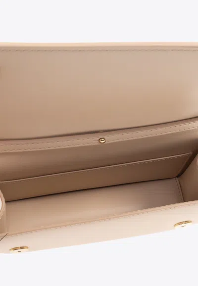 Dolce & Gabbana 3.5 Crossbody Bag  In Leather In Beige