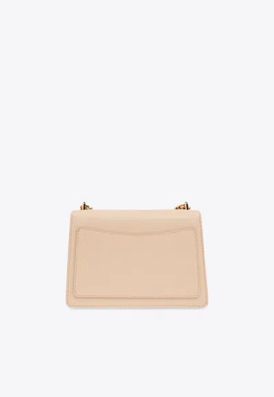 Dolce & Gabbana 3.5 Crossbody Leather Bag In Beige