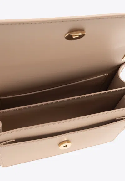 Dolce & Gabbana 3.5 Crossbody Leather Bag In Beige