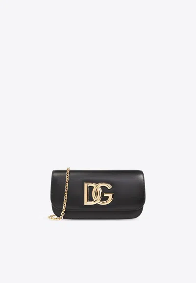 Dolce & Gabbana 3.5 Crossbody Leather Bag In Black