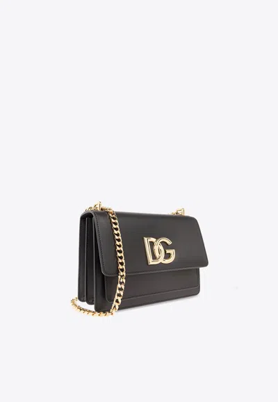 Dolce & Gabbana 3.5 Crossbody Leather Bag In Black