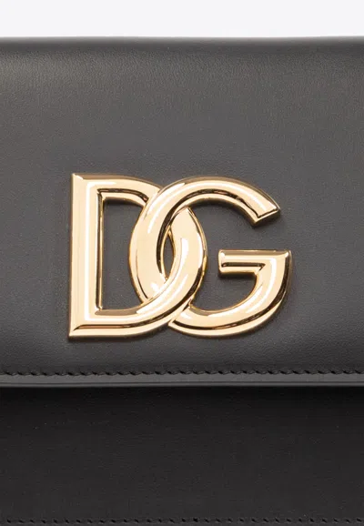 Dolce & Gabbana 3.5 Crossbody Leather Bag In Black