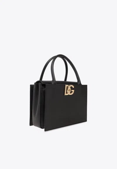 Dolce & Gabbana 3.5 Leather Top Handle Bag In Black