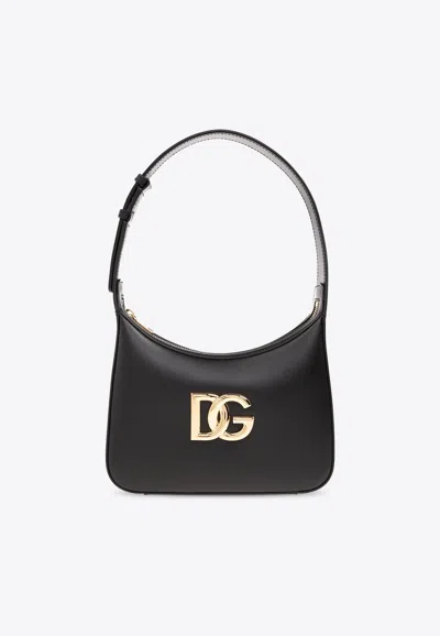 Dolce & Gabbana Leather Tote Bag With Logo Plaque In Black