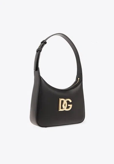 Dolce & Gabbana Leather Tote Bag With Logo Plaque In Black