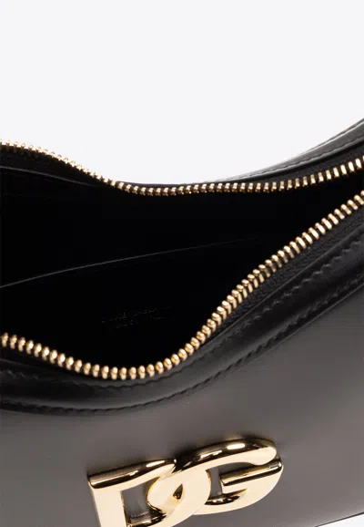 Dolce & Gabbana Leather Tote Bag With Logo Plaque In Black