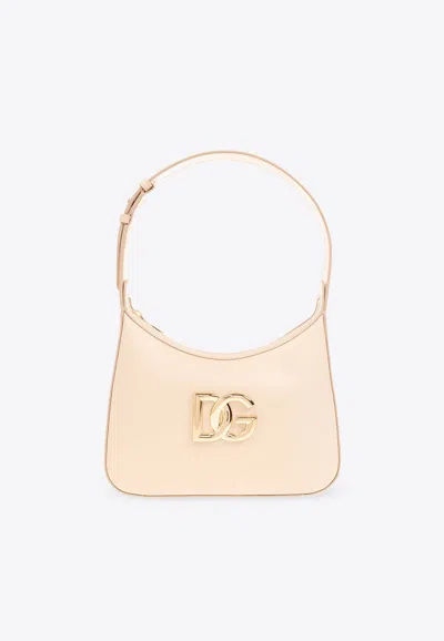 Dolce & Gabbana 3.5 Shoulder Leather Bag In Beige