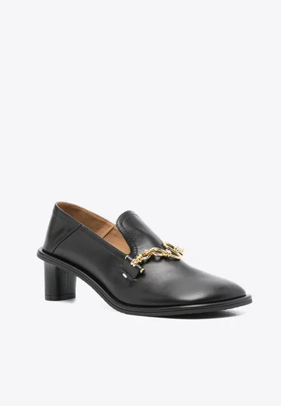 Stella Mccartney 45 Metallic Plaque Pumps In Black