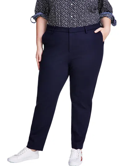 Tommy Hilfiger Plus Size Ponte Straight Leg Pants In Blue