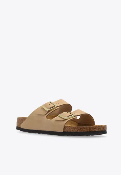 Birkenstock Beige Regular Arizona Soft Footbed Sandals In Beige