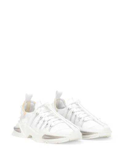 Dolce & Gabbana White Sneakers With Modern Silhouette And Unique Lacing System