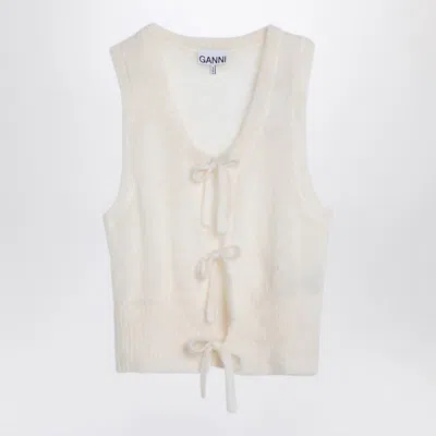 Ganni Egret Light Mohair Tie String Vest