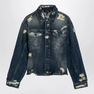 Marc Jacobs The Rip And Repair Fluted Denim Jacket Casual Jackets And Parka