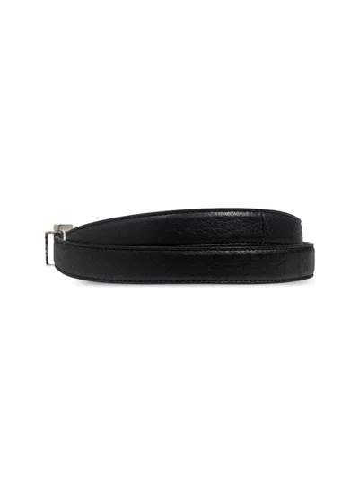 Saint Laurent Black Logo Keeper Belt
