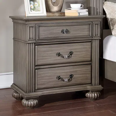 Streamdale Furniture Streamdale 1 Piece Nightstand Only Traditional Solid Wood 3-drawers Ball