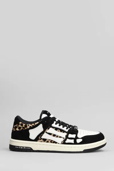 Shop Amiri Leopard Skel Top Low Sneakers In Black