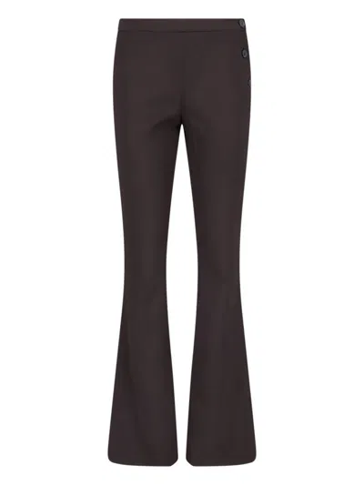 Courrèges Flared Trousers With Cut Out Details In Brown