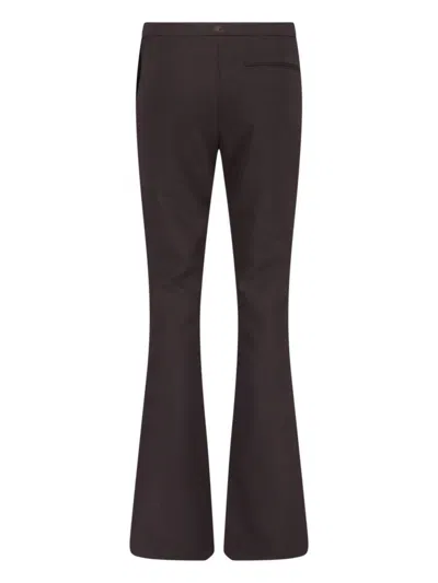 Courrèges Flared Trousers With Cut Out Details In Brown