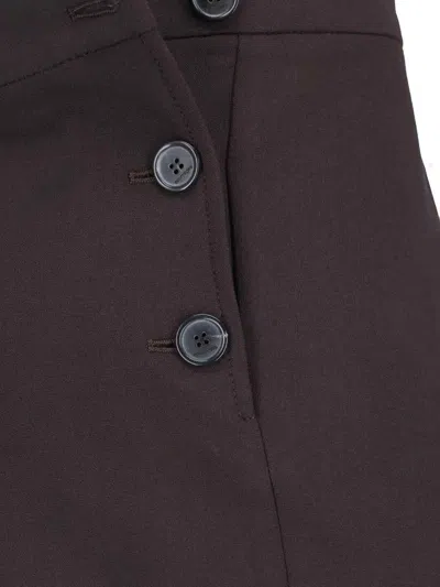 Courrèges Flared Trousers With Cut Out Details In Brown
