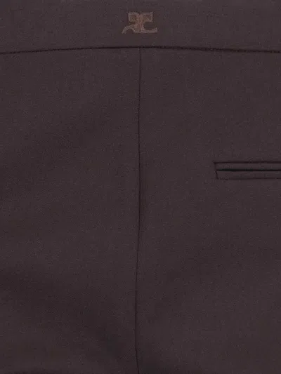Courrèges Flared Trousers With Cut Out Details In Brown